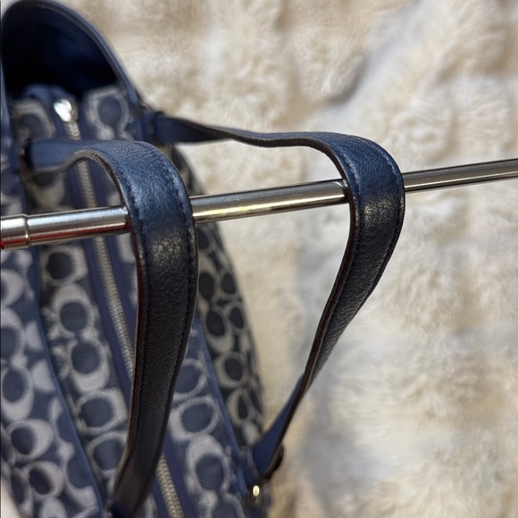 Denim Coach Navy and White Signature Tote - Picture 9 of 14